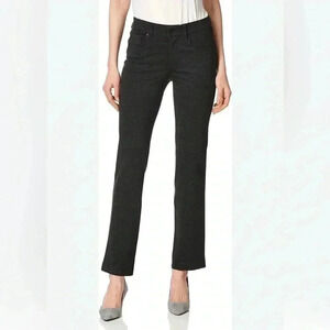 NYDJ Marilyn straight lift tuck slimming stretch 5 pocket black straight pants 2